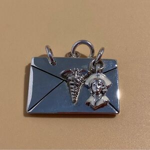 Silver Nurse Envelope Charm